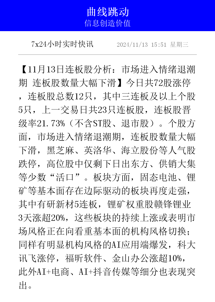 三连板翠微股份风险提示：公司近年零售业务和收单业务收入降幅较大