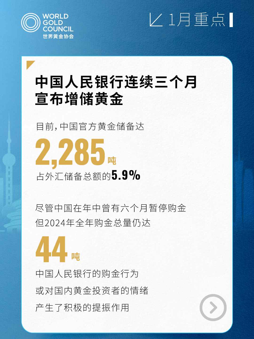 世界黄金协会：超九成受访央行认为未来1年全球央行将增持黄金