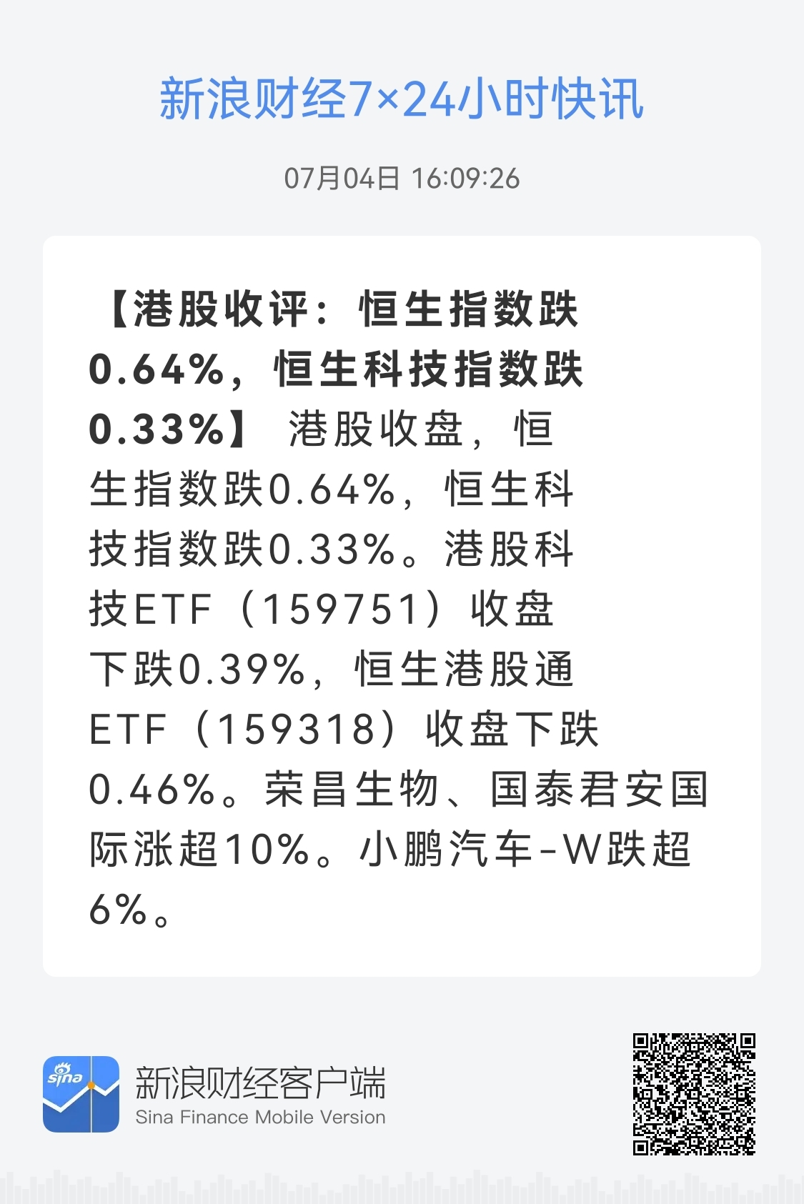 香港恒生指数收跌0.12%，恒生科技指数涨0.25%