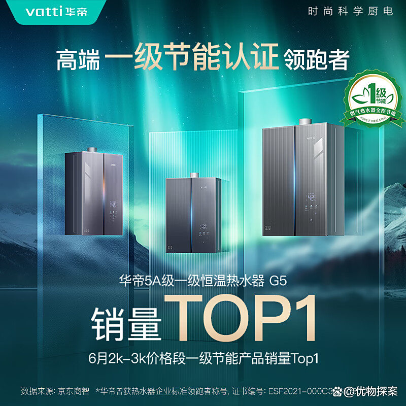 华帝股份获得外观设计专利授权：“燃气热水器”