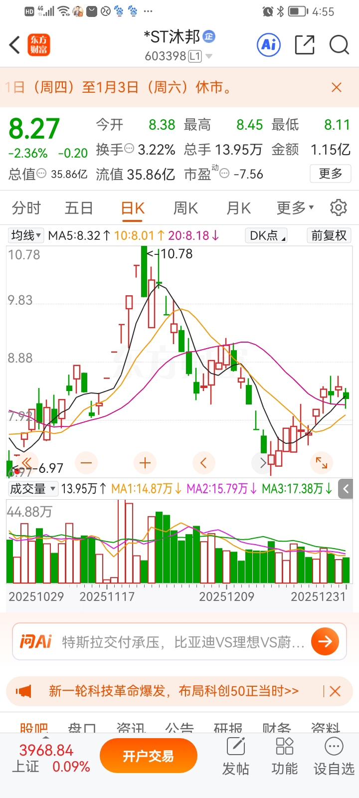 *ST三圣：根据《重整计划》，公司原有建材板块业务已剥离