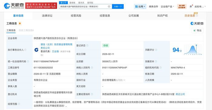 中信金石、江西国资等成立私募股权投资基金,出资额20亿元